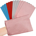 Tatuo 12 Pack Korean Exfoliating Mitt & Cloth, Viscose Rayon Dead Skin Remover Washcloth, Multi Color Body Scrub Towel for Shower Spa Travel(Small,Pink, Brick Red, Gray, Blue)