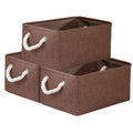 WarmHome Fabric Storage Bin Shelf Basket for Home, Closet(Brown-3 Pack, 13.8L9.8W6.7H)