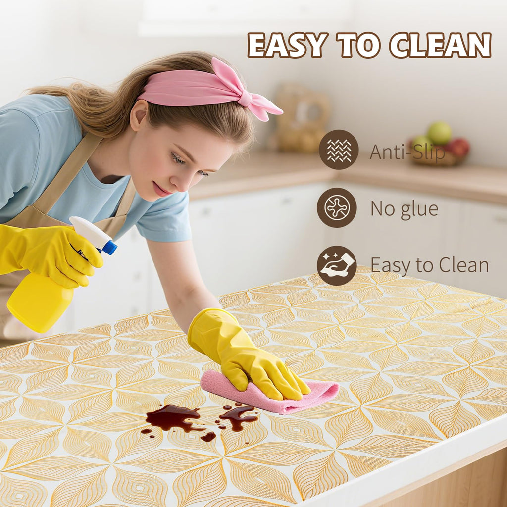 Drawer and Shelf Liner for Kitchen Cabinet,Non-Adhesive Waterproof
