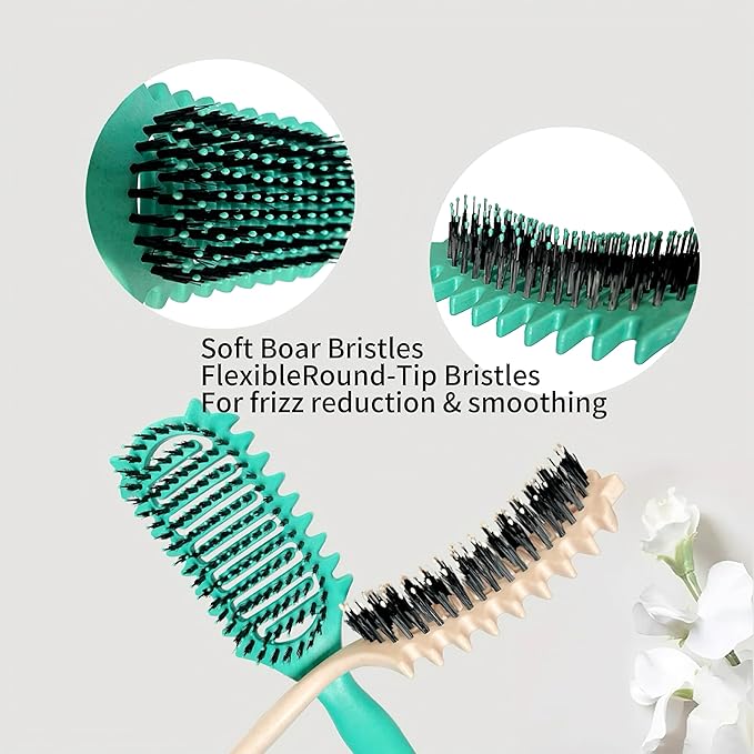 New Curly Hair Brush Ventilated Boar Bristle Hair Brush,Curl Defining Brush,For Curly Hair Wet,Curl Defining Brush For Women And Men (Purple)