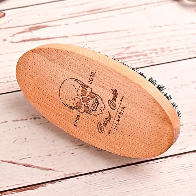 Menesia Soft Boar Bristle Beard Brush for Men