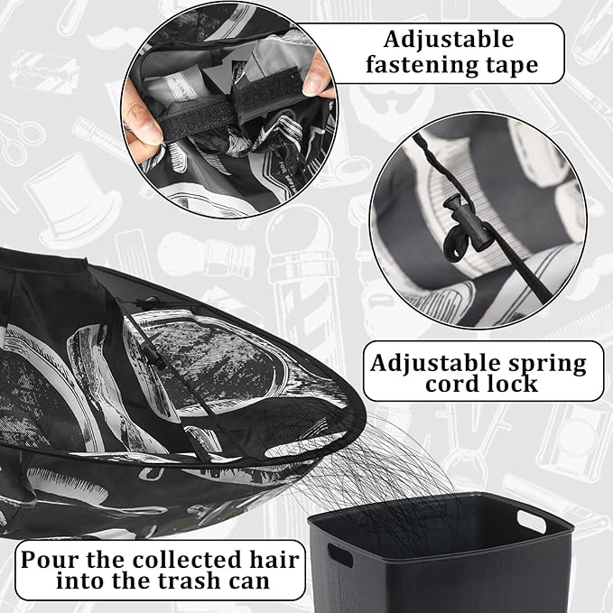 FEBSNOW Hair Cutting Cloak Cape Foldable Haircut Umbrella Cape for Adults