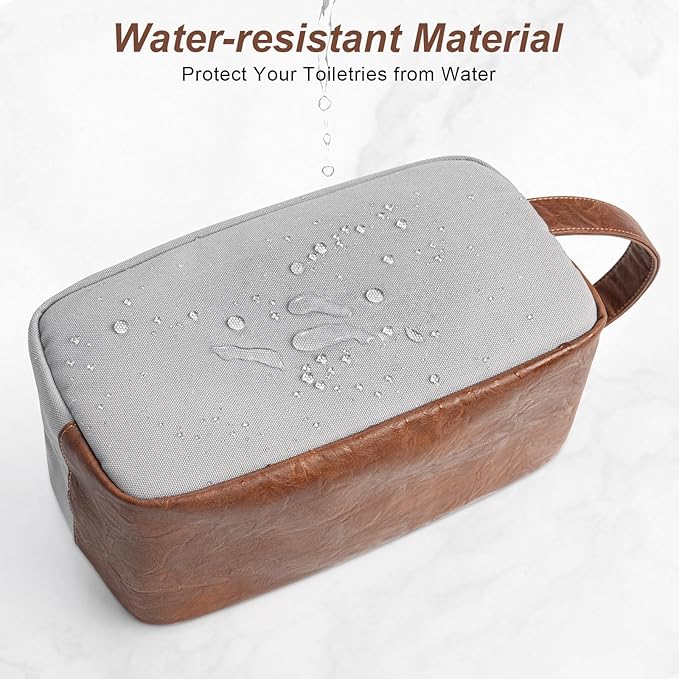 Ezday Travel Toiletry Bag for Men, Hanging Toiletry Organizer, Water Resistant Shaving Kit with Large Capacity for Travel Accessories (Grey, Medium)