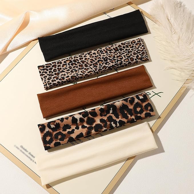 5PCS Animal Print Pattern Headband, Fashion Hair Accessories, Hair Band for Women, Stylish Hair Accessory