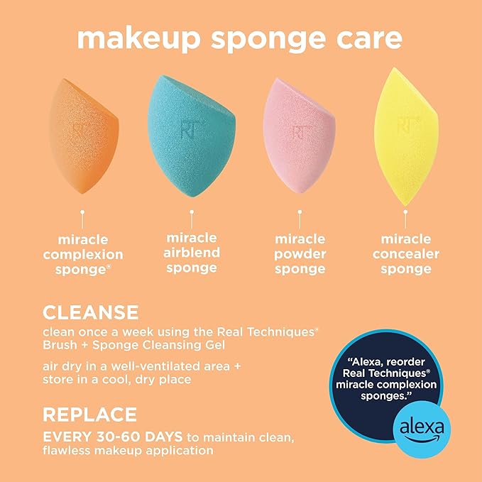 Real Techniques Miracle Complexion Sponge + Case (Packaging May Vary)