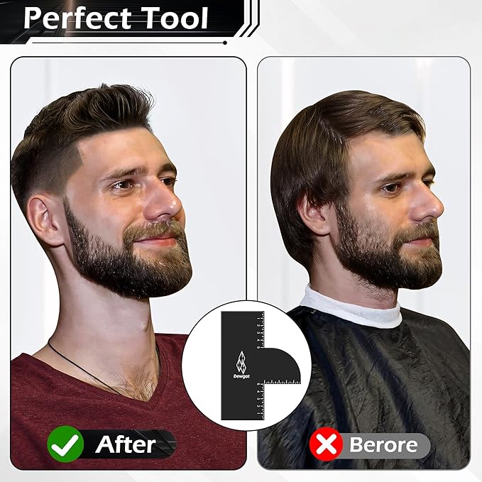 Dewgot Enhancement Card for Barbers with Measurement Indicators, Reusable Barber Hairline Shaping Tool and Color Spray Edge Line Up Tool (1PCS)
