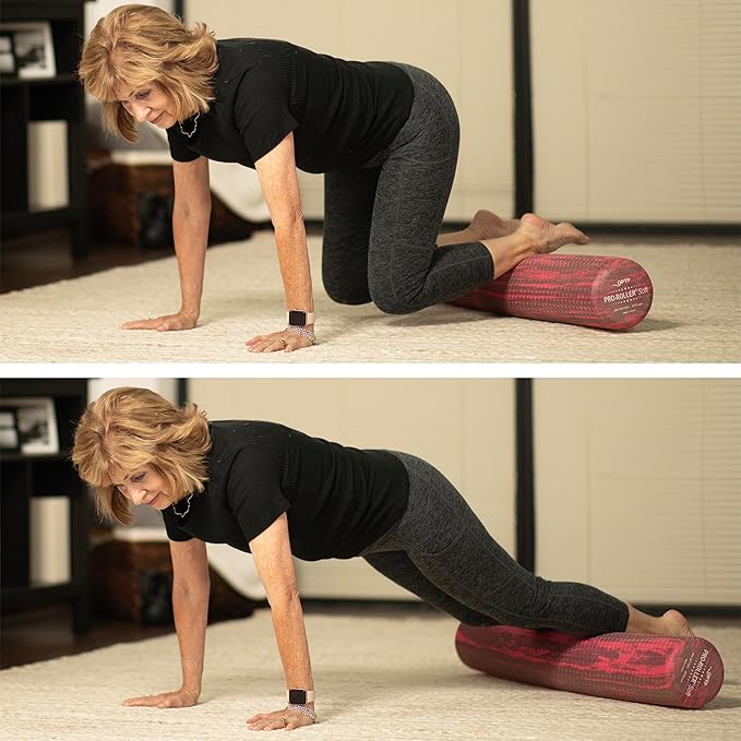 OPTP PRO-Roller Soft Density Foam Roller – Low Density Soft Foam Roller for Physical Therapy, Pilates, Yoga Foam Roll Exercises, and Muscle Recovery - Pink 36" x 6"