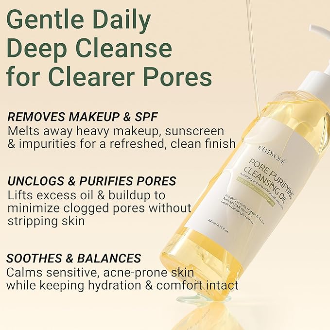 Korean Cleansing Oil Makeup Remover w/ LHA Centella Tea Tree Heartleaf Murwort & Green Tea | Lightweight Deep Pore Cleaner for Blackheads Sebum Waterproof Sunscreen & Sensitive Acne-Prone Skin 6.7 Oz