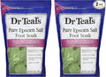 Dr. Teal's Pure Epsom Salt Foot Soak Solution Gift Set (2 Pack, 2lbs ea.) - Revitalize & Refresh with Cooling Peppermint - Essential Oils & Baking Soda Ease Aches & Pains and Eliminate & Prevent Odor
