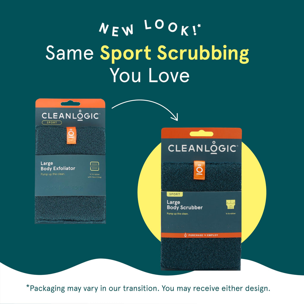 Cleanlogic Sport Exfoliating Body Scrubber - Large Exfoliator - 3 Count