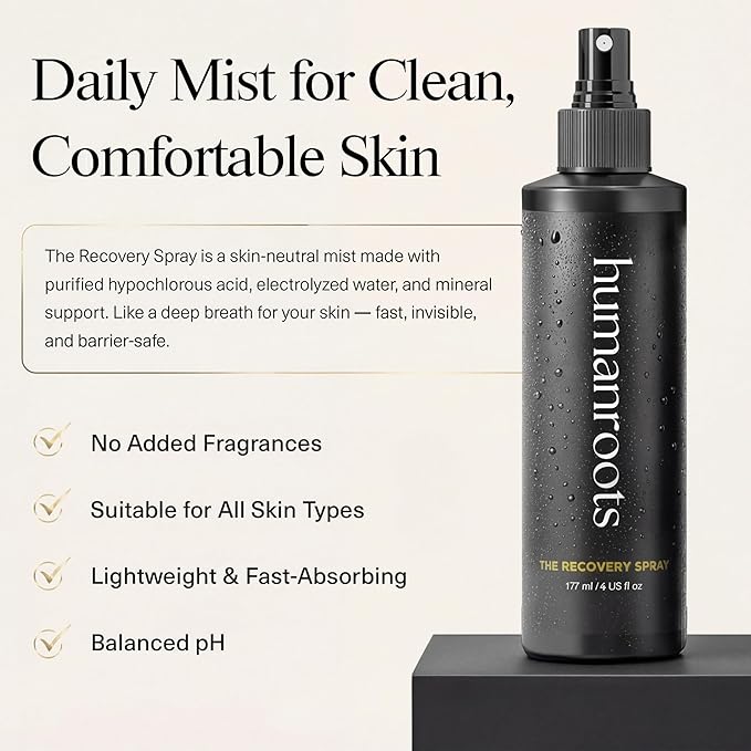 Hypochlorous Acid Spray for Face – Face Mist Toner with Electrolyzed Water (6oz), Lightweight Hydrating Recovery Spray for All Skin Types – Non-Comedogenic Formula, No Added Fragrances