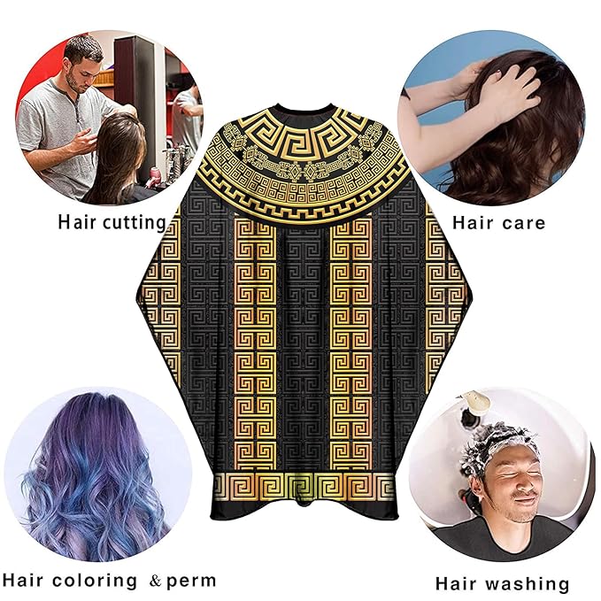Barber Capes Hair Cutting Capes Salon Stylist Capes with Snaps Waterproof Professional Large Barber Hairdresser Gown Cape- 63”× 56”(ABSTRACT)