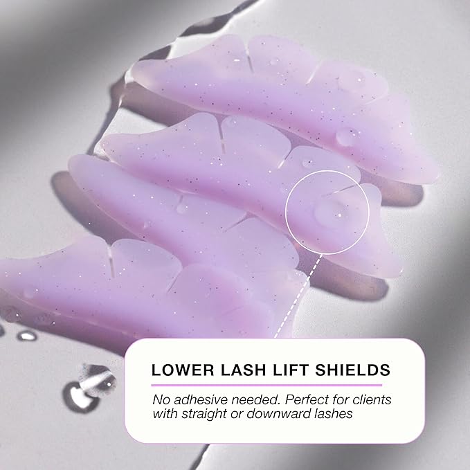 Curacoro Lower Lash Lift Shields, 4 Pcs Self-Adhesive Silicone Pads