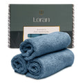Loran Tidal Blue Facial Washcloths Set of 6 Soft Cloths 10” x 10” 100% Viscose Derived from Bamboo Spa-Like Feel Silky Face Cloth for Skin Cleansing