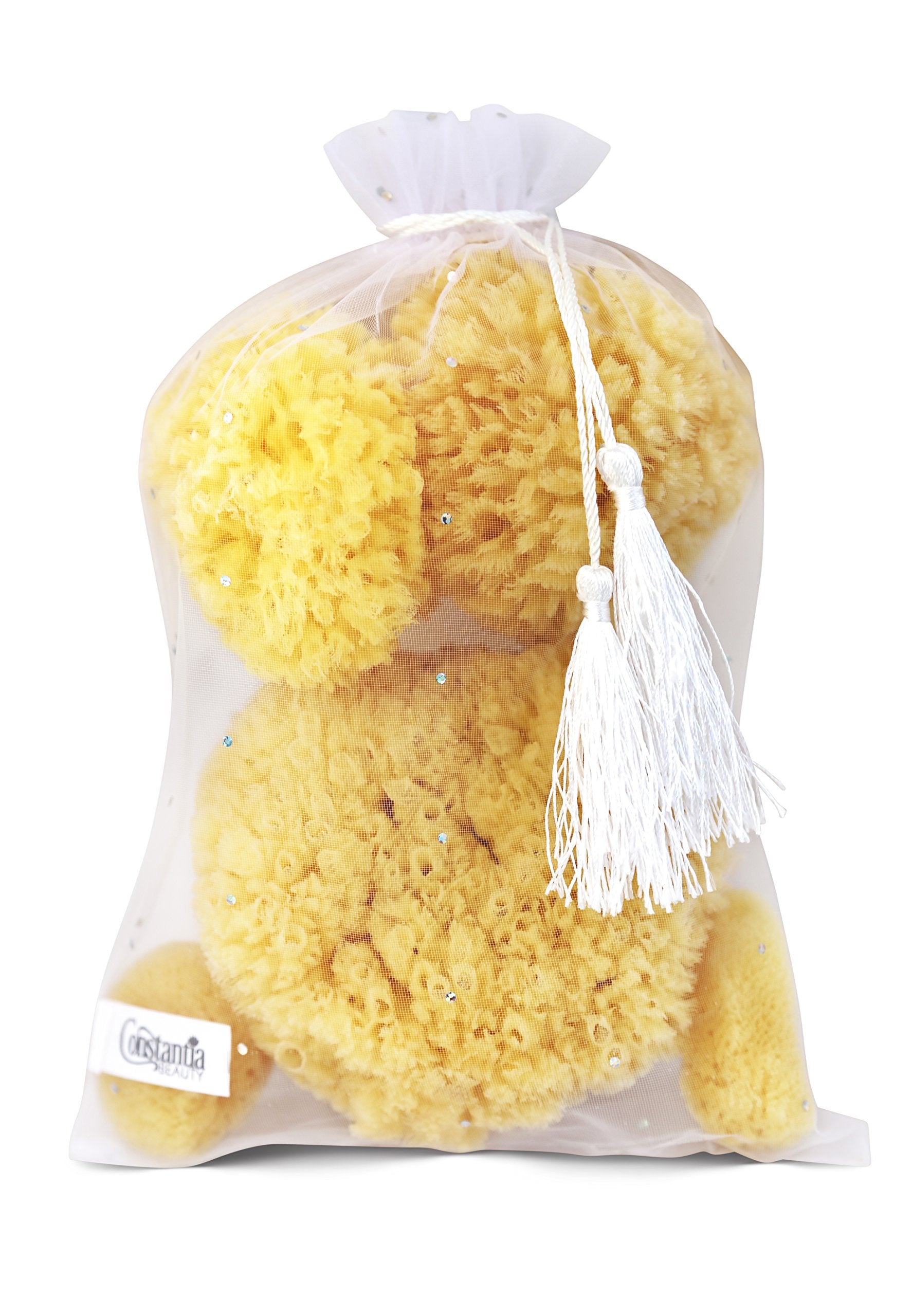 Natural Sea Sponge 5pk Spa Gift Set Bath Shower & Facial Care, Premium Bag
