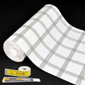 Shelf Liners for Kitchen Cabinets 12in x 10FT, Non Adhesive Drawer Liner White Square Thickened Shelf Liner Non-Slip Easy to Clean for Tool Box Refrigerator with Knife and Tape Measure