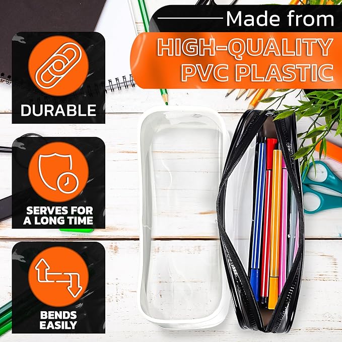 Small Makeup Bag for Purse 7.78" x 3.15" x 1.37" – 2 Pcs Clear Makeup Bags with Zipper – Waterproof Plastic Cosmetic Pouch, Compact Storage for Travel, Daily Organization, and On-the-Go Essentials