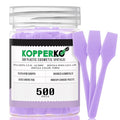 Kopperko Mini Beauty Spatula (2.5", 500 Pack) - Small Beauty Spatulas for Creams, Cosmetics & Crafts | Moisturizer Applicator for Mixing, Cosmetic, Face Mask | Disposable Makeup Spoon | Purple