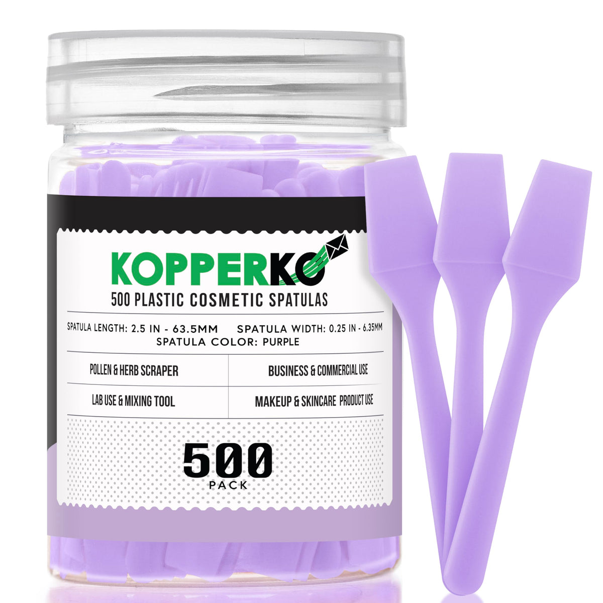 Kopperko Mini Skincare Spatula, 2.5 Inch, 500 Pack, Sky Blue