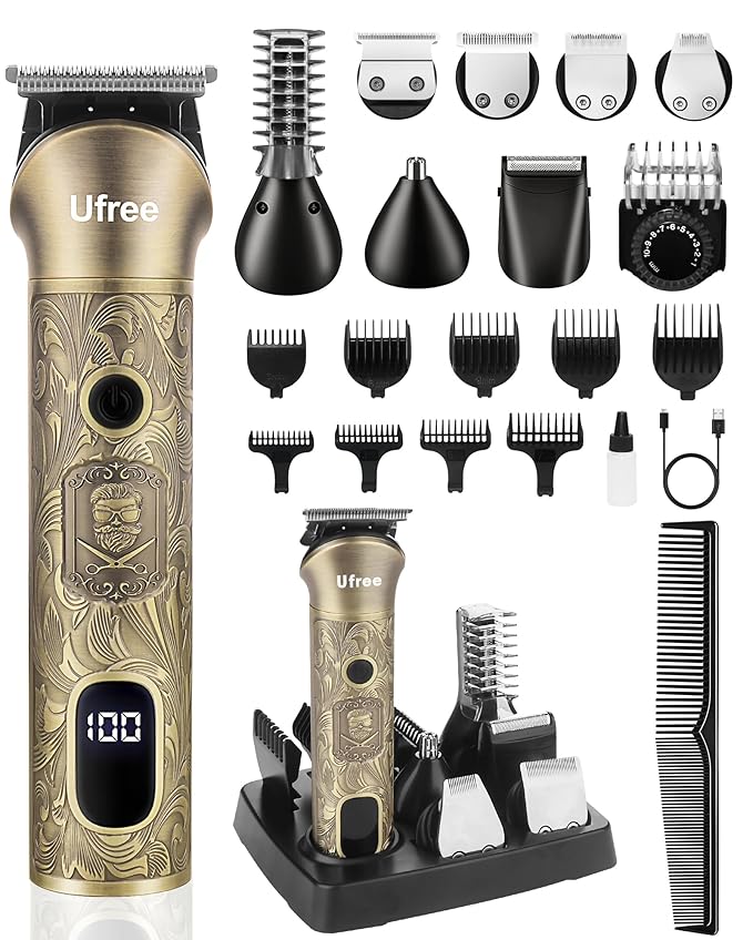 Ufree 7-in-1 Beard Trimmer for Men, Electric Razor Shaver, Men Grooming Kit
