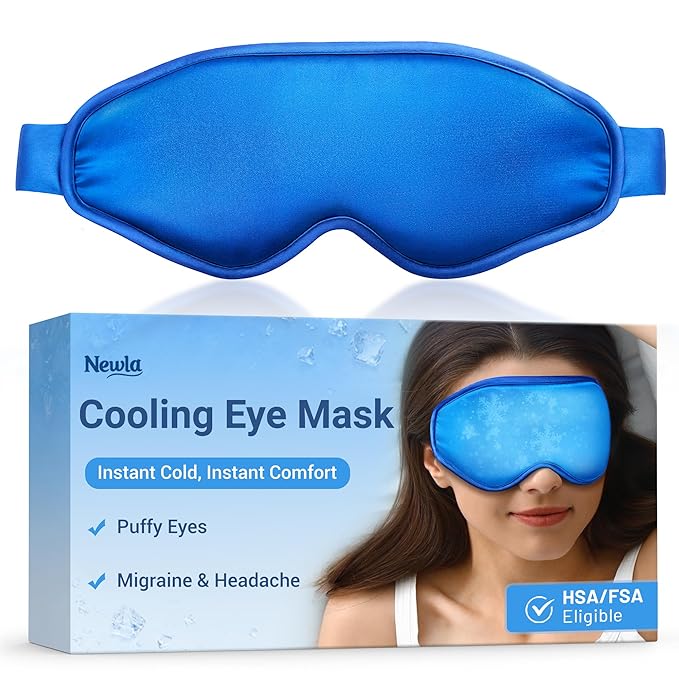 Cooling Eye Mask for Puffy Eyes: Fsa Eligible Items Hsa, Face Ice Eye Pack for Migraine After Surgery Relief - Reusable Cold Compress for Headaches Puffiness - Comfortable Weighted Fit Gel Sleep Mask