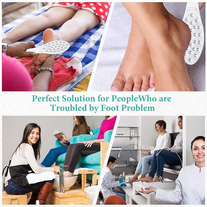 2 Pcs Stainless Steel Foot File Callus Remover Double Sided Metal Foot Scraper Rasp Scrubber for Wet or Dry Skin Professional Pedicure Tool for Hard Skin Cracked Heels Feet (Classic Style)