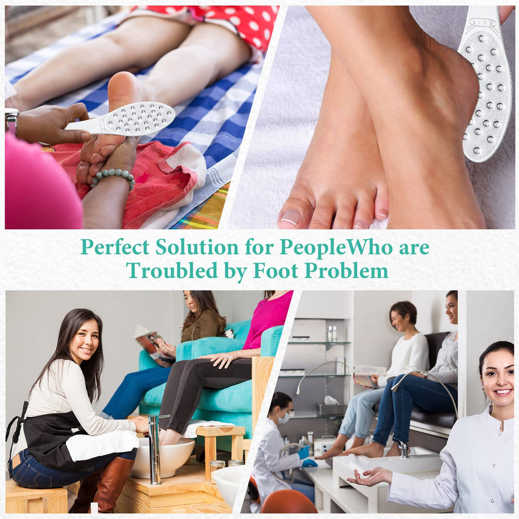1 Pcs Stainless Steel Foot File Callus Remover Double Sided Metal Foot Scraper Rasp Scrubber for Wet or Dry Skin Professional Pedicure Tool for Hard Skin Cracked Heels Feet (Classic Style)