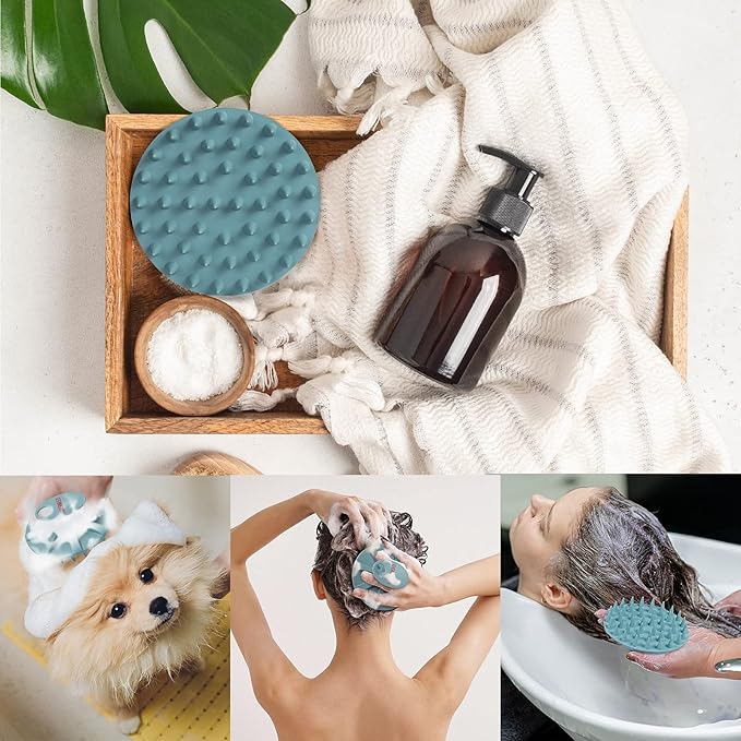 One-piece Silicone Scalp Massager Shampoo Brush Hair Wash Scrubber, 4pcs