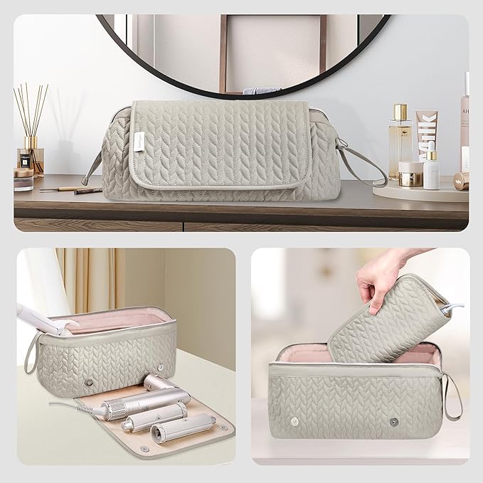 KarSyon Hair Tools Travel Bag with Hot Tool Mat 2 in 1 Organizer Bags