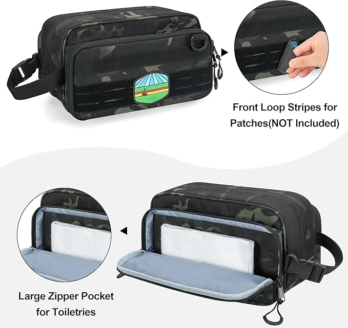 Prokva Tactical Toiletry Travel Bag for Men, Dopp Kit Shaving Organizer Bag