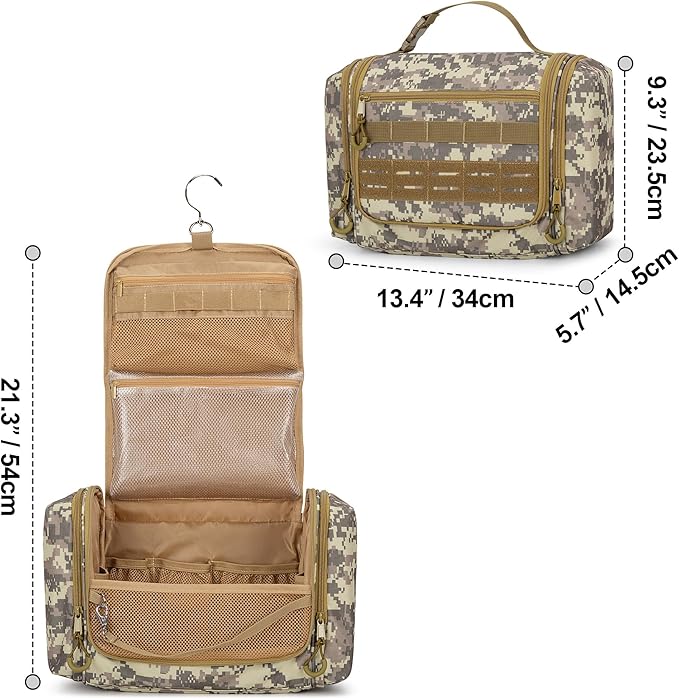Prokva Tactical Toiletry Bag for Men, Large Hanging Dopp Kit Hygiene Bag
