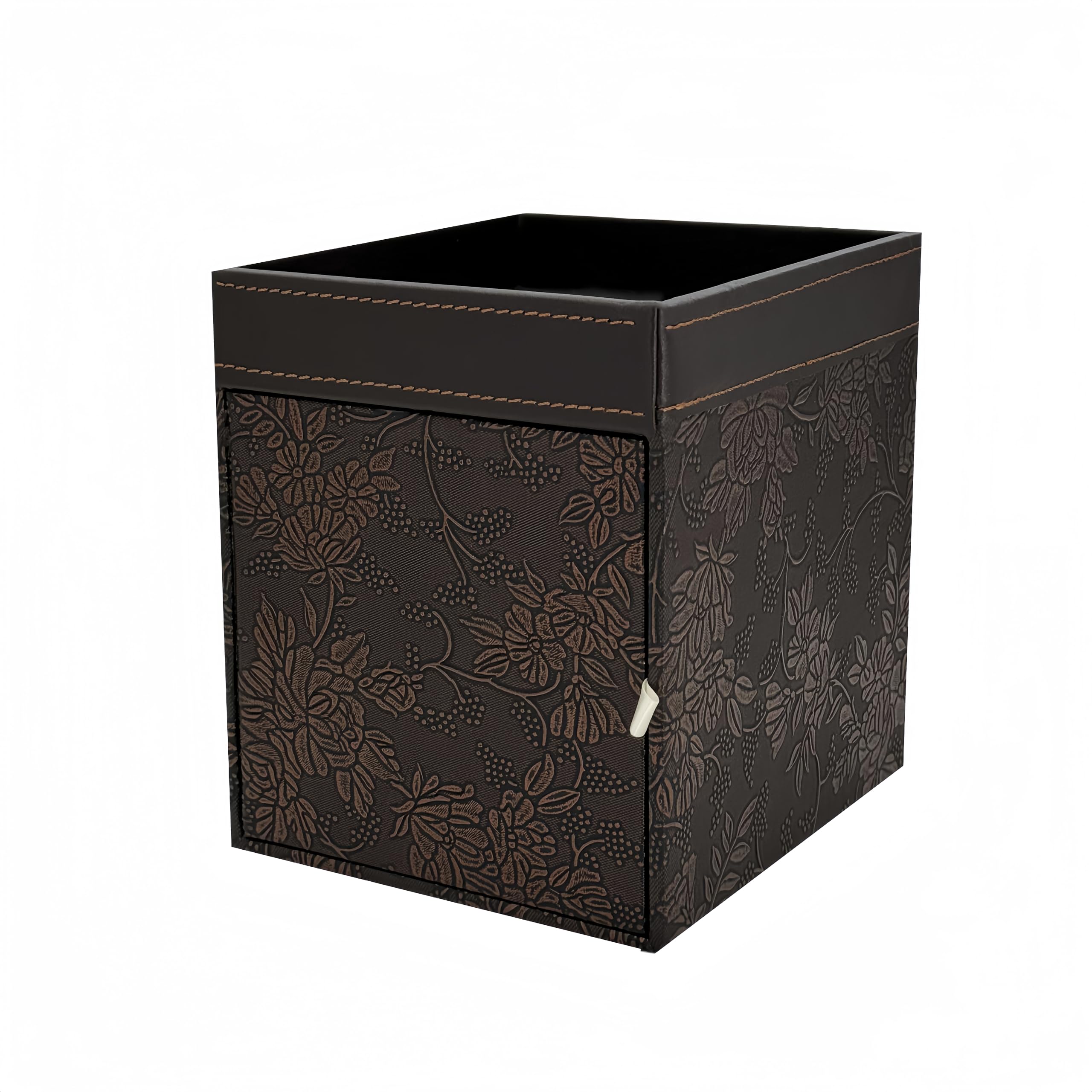 PU Leather Tissue Box Cover Square, Modern Tissue Holder with Storage Valet Tray, Nightstand Decorative Tissues Case, Facial Tissue Box Holder for Bathroom,Bedroom,Livingroom and Office (Antique)