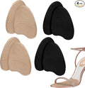 4 Pairs Forefoot Cushion Inserts for Women Shoes,Non-Sliding Insole Pads for Open Toe Heel Pads Inserts for Too Big Shoe,No Slip Heel Grips Liners Pads for Loose Shoe,Ball of Foot Cushions