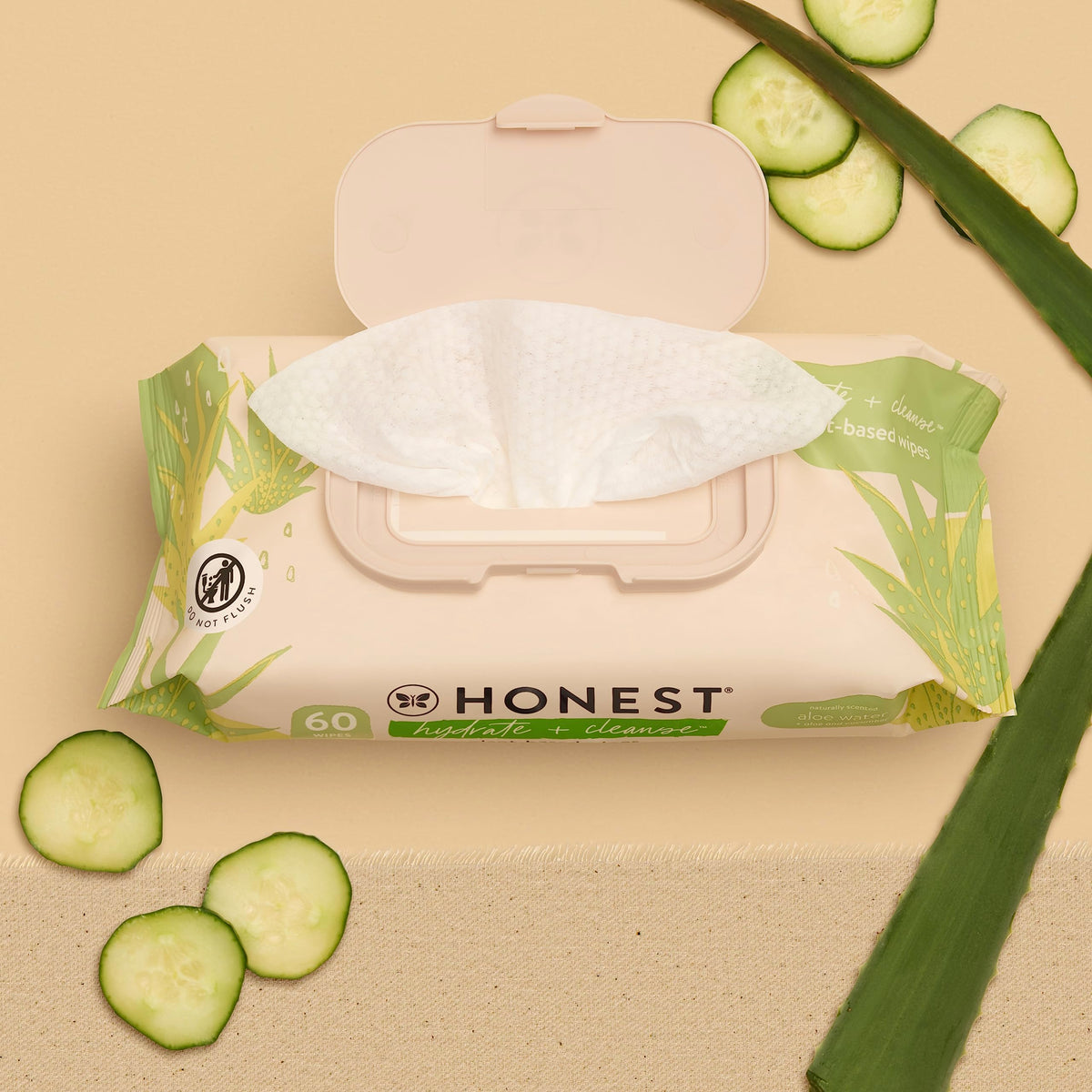 The Honest Company Scented Wipes, Hypoallergenic, Aloe Cucumber, 60 Count