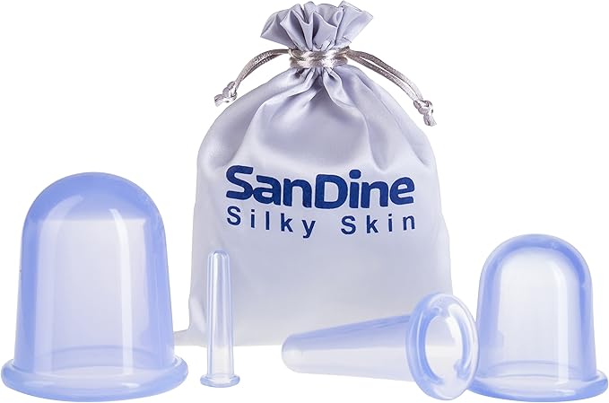 Body Cupping Therapy Sets - Sandine Face Cupping Set - Facial Cupping System - Silicone Massage Cups - Cupping for Cellulite Kit - Ideal to Shape your Cheeks, Chin by Sandine
