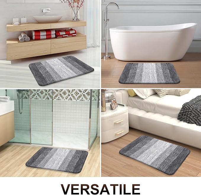 OLANLY Microfiber Bathroom Rugs Sets 3 Piece, 47"x20"+24"x16"+24"x20"