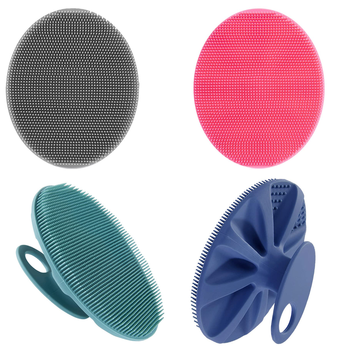 INNERNEED Silicone Body Cleansing Brush Exfoliating Scrubber, Dark Green