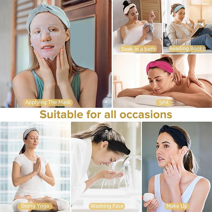 Headbands for Women Girls - 6PCS Stylish Top Knotted Headbands - Knotted Headband for Women - Head Bands Wide Hairband Hair Accessories