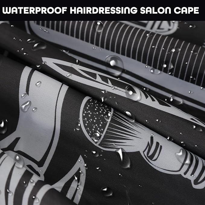 Professional 64x56 Inch Barber Cape for Men & Adults - Adjustable Waterproof Hair Cutting Cape for Salon, Hair Coloring Cape with Elastic Neck (Barber Supplies)