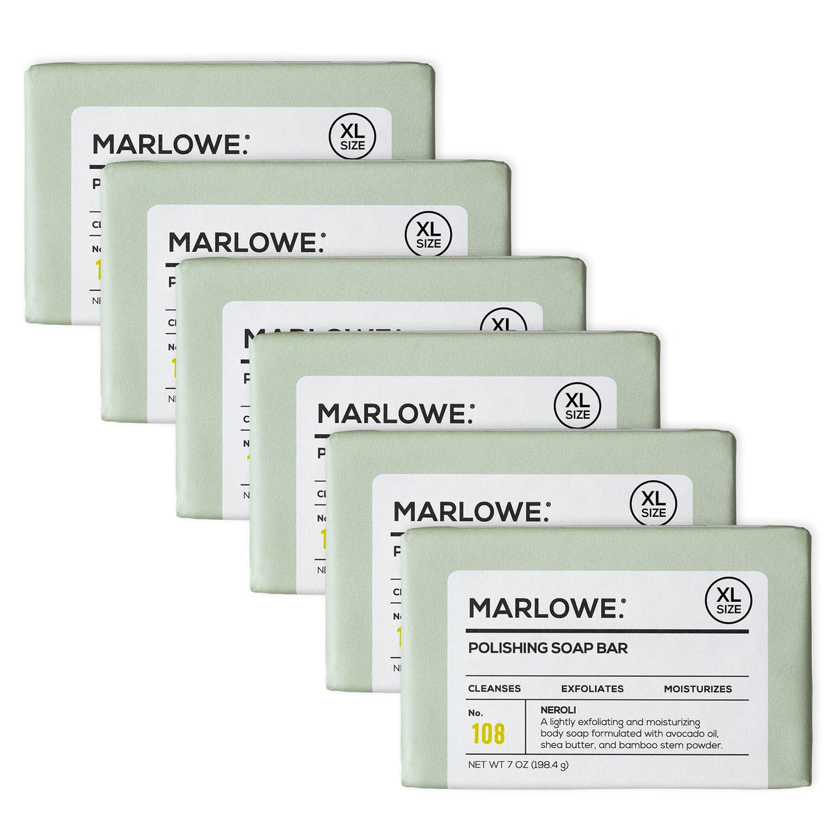 MARLOWE. Coffee Bar Soap, Exfoliating Body Scrub for Men, 7 oz (3 Bars)