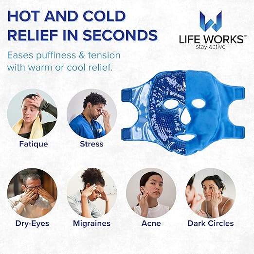 LIFE WORKS Gel Bead Blue Face Mask