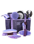 9-Piece Horse Grooming Brush Kit, Silicone Curry Comb & Grooming Brushes for Daily Care, Bathing & Shedding Sugar Taro