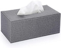 Sumnacon Tissue Box Cover Rectangle Linen Tissue Box, Stylish Tissue Box Holder with Magnetic Bottom,Decorative Tissue Cover for Bathroom Living Room Toilet Table Desk Office Car, Grey