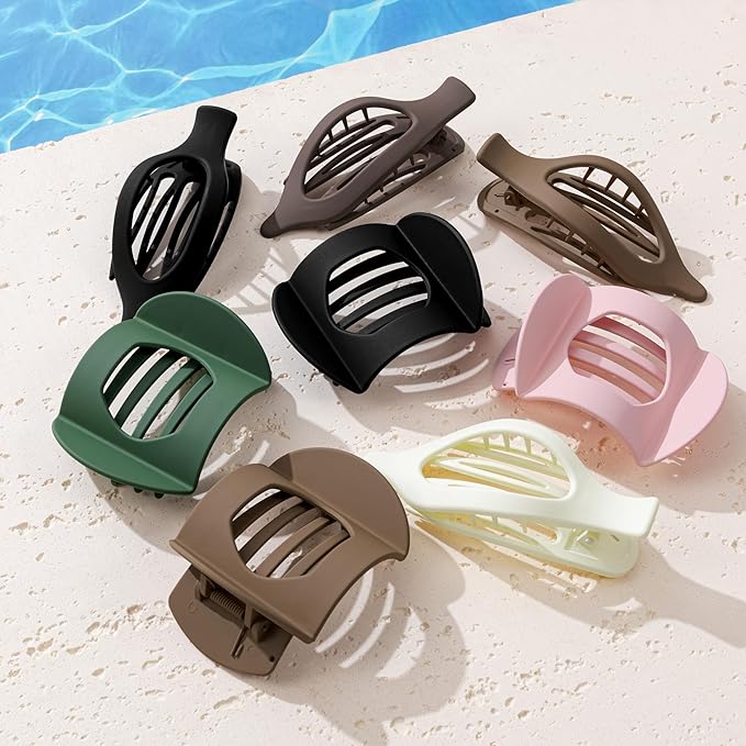 8 Pack Flat Hair Clips for Women, Valentine's Day Gifts, Matte Flat Claw Clips for Thick & Thin Hair No-Slip Strong Hold Hair Barrettes, French Duckbill Styling Accessories for Women
