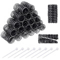 Willbond 20 Pack Vintage Hair Rollers with Pins Medium Wire Mesh Brush Rollers for Women No Heat Hair Curlers for Curls and Waves, Black 2.5 x 1.4 Inch