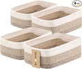 Small Storage Baskets for Organizing | Closet Organizer Bins | Shelf Toy Basket | Woven Rope Baskets | Cube Decorative Box | Shallow Basket |11.5x7.5x4.7”| 4 Packs Gradient Brown
