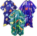 3 Pack Kids Hair Cutting Cape, Professional Barber Cape for Children with Fun Designs, Waterproof Haircut Capes Accessories for Kids Salon Barber Styling and Home Use (3 Styles)