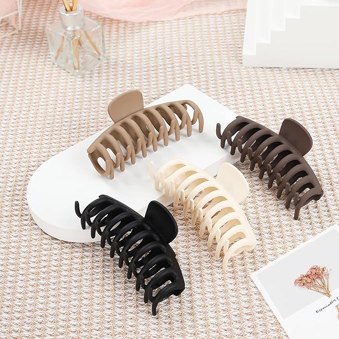 laxizar 8 Pack Claw Clips Rectangular Hair Clips for Women Girls Large Bandana Clips Strong Hold Hair Jaw Clips