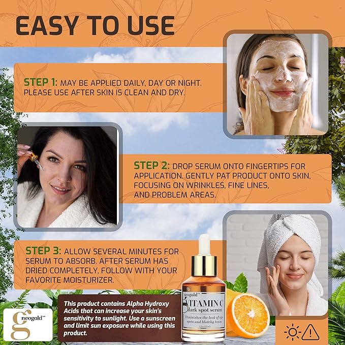 Brightening Vitamin C Face Serum Anti Aging Eye Serum | Fragrance Free Potent Vitamin C Face Moisturizer Facial Serum For Women, Acne, Dark Spot Treatment, Wrinkles, Uneven Skin Tone, 2 Fl Oz