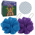 Bathway Loofah Bath Sponge, 2 Pack African Net Sponge Authentic, Exfoliating Shower Loofah Body Scrubber for Men and Women, Mesh Shower Pouf Balls for Body Wash